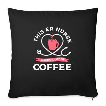 Diese Notaufnahme braucht viel Kaffee Notaufnahme - Sofakissenbezug 45 x 45 cm - Schwarz - Vorne