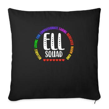 ELL Squad School Assistant School English Language - Sofa pillowcase 17,3'' x 17,3'' (45 x 45 cm) - black - Front