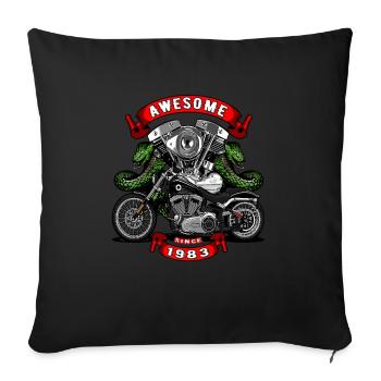 Awesome since 1983, Biker Geburtstag - Sofakissenbezug 45 x 45 cm - Schwarz - Vorne