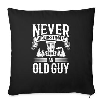 Never Underestimate An Old Guy Disc Golf Course - Sofa pillowcase 17,3'' x 17,3'' (45 x 45 cm) - black - Front