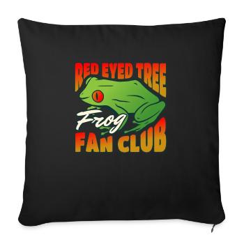 Red Eyed Tree Frog Fan Club Shirt Geschenk - Sofakissenbezug 45 x 45 cm - Schwarz - Vorne