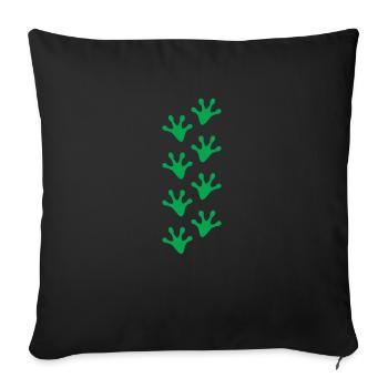 Forsch Fußspuren Shirt Geschenk - Sofakissenbezug 45 x 45 cm - Schwarz - Vorne