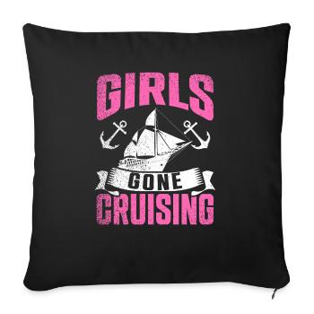 Girls Gone Cruising Cruise Ship Holiday - Sofa pillowcase 17,3'' x 17,3'' (45 x 45 cm) - black - Front