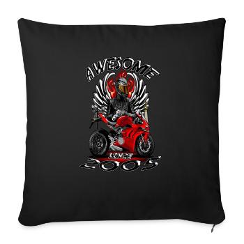 Génial depuis 2005, anniversaire du motard - Housse de coussin décorative 45 x 45 cm - noir - Devant