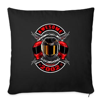 Génial depuis 2002, anniversaire du motard - Housse de coussin décorative 45 x 45 cm - noir - Devant