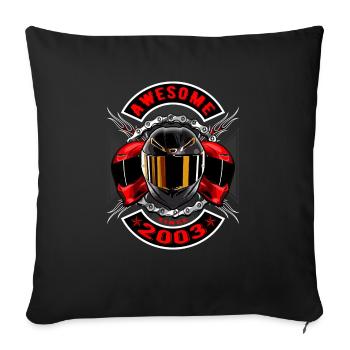 Génial depuis 2003, anniversaire du motard - Housse de coussin décorative 45 x 45 cm - noir - Devant