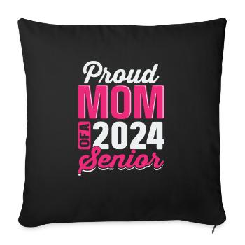 Drôle de fière maman d’un cadeau de fin d’études - Housse de coussin décorative 45 x 45 cm - noir - Devant