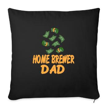 Home Brewer DAD Retro Funny Working At Home DAD - Sofakissenbezug 45 x 45 cm - Schwarz - Vorne