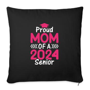Drôle de fière maman d’un cadeau de fin d’études - Housse de coussin décorative 45 x 45 cm - noir - Devant