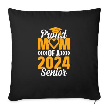 Drôle de fière maman d’un cadeau de fin d’études - Housse de coussin décorative 45 x 45 cm - noir - Devant