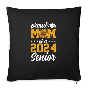 Drôle de fière maman d’un cadeau de fin d’études - Housse de coussin décorative 45 x 45 cm - noir - Devant