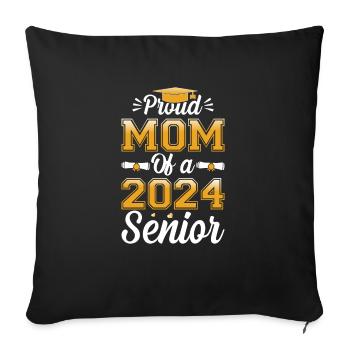 Drôle de fière maman d’un cadeau de fin d’études - Housse de coussin décorative 45 x 45 cm - noir - Devant