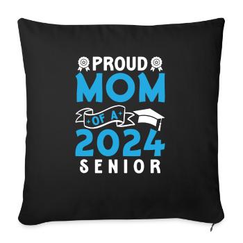 Drôle de fière maman d’un cadeau de fin d’études - Housse de coussin décorative 45 x 45 cm - noir - Devant