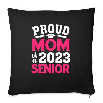 Maman fière drôle d'un cadeau de graduation - Housse de coussin décorative 45 x 45 cm - noir - Devant