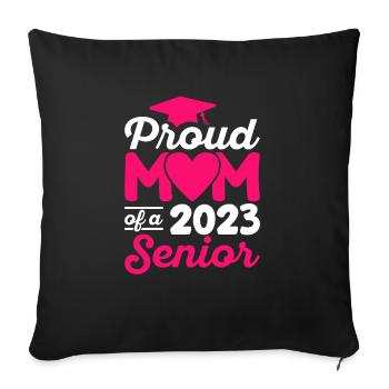 Maman fière drôle d'un cadeau de graduation - Housse de coussin décorative 45 x 45 cm - noir - Devant