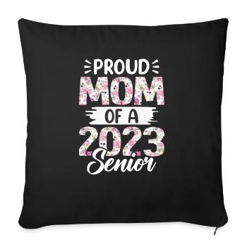 Maman fière drôle d'un cadeau de graduation - Housse de coussin décorative 45 x 45 cm - noir - Devant