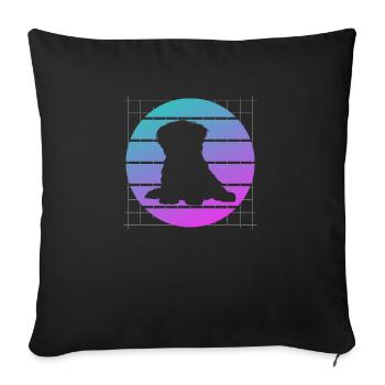 Rétro Pékinois Dog Lover - Housse de coussin décorative 45 x 45 cm - noir - Devant