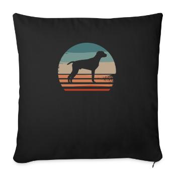 Vintage Retro Pointer Dog GSP Lover - Housse de coussin décorative 45 x 45 cm - noir - Devant