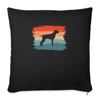Vintage Retro Pointer Dog GSP Lover - Housse de coussin décorative 45 x 45 cm - noir - Devant