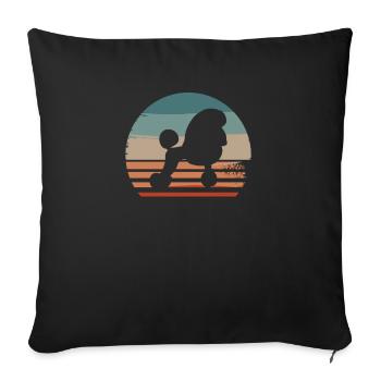 Vintage Retro Poodle Poodles Dog Lover - Sofa pillowcase 17,3'' x 17,3'' (45 x 45 cm) - black - Front