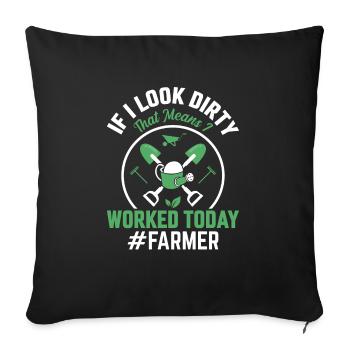 Farmer Tractor Farming Quota for Farmers - Sofa pillowcase 17,3'' x 17,3'' (45 x 45 cm) - black - Front