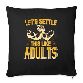 Let's Settle This Like Adults Retro Arm Wrestling - Sofa pillowcase 17,3'' x 17,3'' (45 x 45 cm) - black - Front