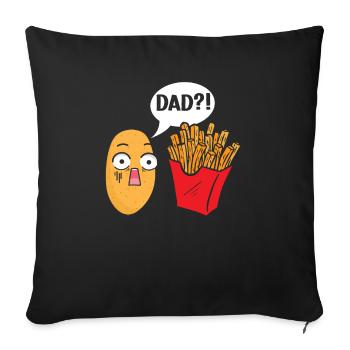 Fries Eater Foodie Potato Lover Fathers Day - Sofa pillowcase 17,3'' x 17,3'' (45 x 45 cm) - black - Front