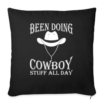 Cowboy stuff Farm Rancher made - Sofa pillowcase 17,3'' x 17,3'' (45 x 45 cm) - black - Front
