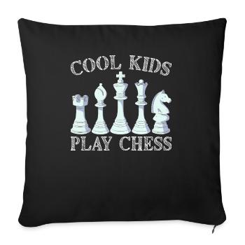 Schachschachkern Schachboxing Geschenk Für Kinder - Sofakissenbezug 45 x 45 cm - Schwarz - Vorne