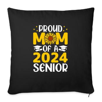 Drôle de fière maman d’un cadeau de fin d’études - Housse de coussin décorative 45 x 45 cm - noir - Devant