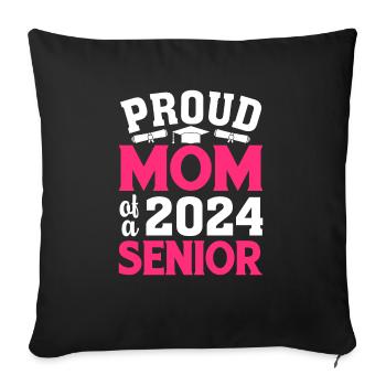 Maman fière drôle d'un cadeau de graduation - Housse de coussin décorative 45 x 45 cm - noir - Devant