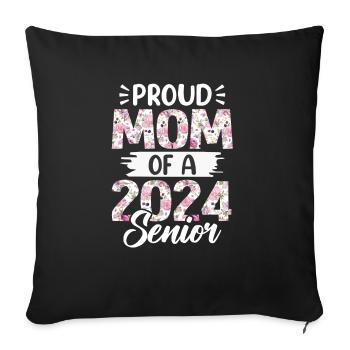 Maman fière drôle d'un cadeau de graduation - Housse de coussin décorative 45 x 45 cm - noir - Devant