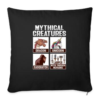 LARP RPG RPG Conception de jeu de rôle pour un Larper - Housse de coussin décorative 45 x 45 cm - noir - Devant