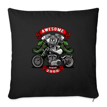 Awesome since 2000, Biker Geburtstag - Sofakissenbezug 45 x 45 cm - Schwarz - Vorne