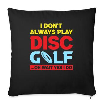 Disc Golf Frisbee Golf pour hommes et femmes - Housse de coussin décorative 45 x 45 cm - noir - Devant
