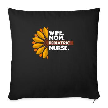 Wife Mom Pediatric Nurse Pediatrician Pediatrics - Sofa pillowcase 17,3'' x 17,3'' (45 x 45 cm) - black - Front