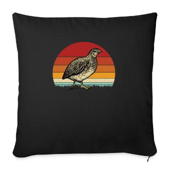 Wachtel Vogel Geschenk - Sofakissenbezug 45 x 45 cm - Schwarz - Vorne
