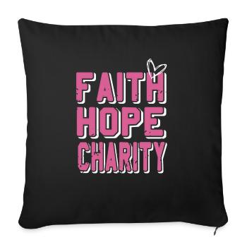 FAITH Hope Charity Cute Retro Charity Designs - Housse de coussin décorative 45 x 45 cm - noir - Devant