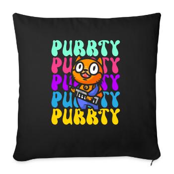 Purrty Piano Cat Musician Musical Pianist Music - Sofa pillowcase 17,3'' x 17,3'' (45 x 45 cm) - black - Front