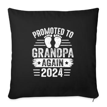 Les hommes sont à nouveau promus grand-père Est 2024 - Housse de coussin décorative 45 x 45 cm - noir - Devant