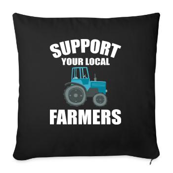 Lakale Farmers support tractor drivers - Sofa pillowcase 17,3'' x 17,3'' (45 x 45 cm) - black - Front