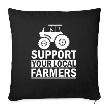 Lakale Farmers support tractor drivers - Sofa pillowcase 17,3'' x 17,3'' (45 x 45 cm) - black - Front