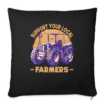 Lakale Farmers support tractor drivers - Sofa pillowcase 17,3'' x 17,3'' (45 x 45 cm) - black - Front