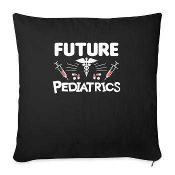 Futur pédiatre Pédiatre Médecin Médecin - Housse de coussin décorative 45 x 45 cm - noir - Devant