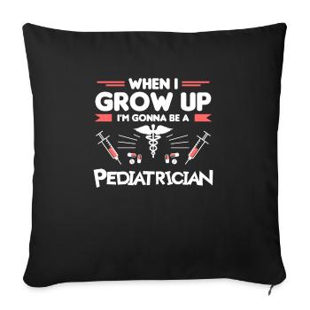 Quand je serai grand, je serai pédiatre - Housse de coussin décorative 45 x 45 cm - noir - Devant