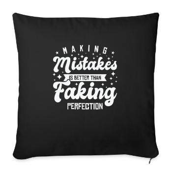Mistakes Wisdom Quotes Imperfection Life Quotes - Sofa pillowcase 17,3'' x 17,3'' (45 x 45 cm) - black - Front
