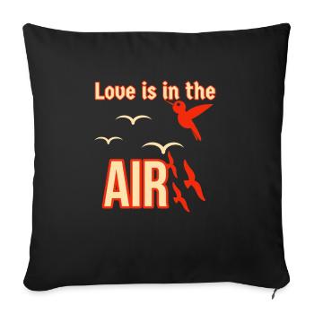Love is in the air birds - Sofa pillowcase 17,3'' x 17,3'' (45 x 45 cm) - black - Front