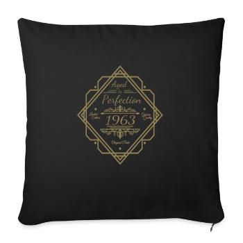 Vintage 1963 Birthday Matured to Perfection - Sofa pillowcase 17,3'' x 17,3'' (45 x 45 cm) - black - Front