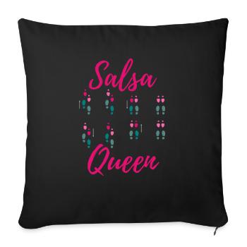 Salsa Queen Tanzschritte für Salsa Tänzerin - Sofakissenbezug 45 x 45 cm - Schwarz - Vorne