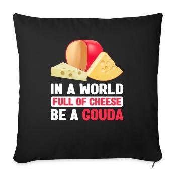 Cheese Gouda Ricotta Clothing - Sofa pillowcase 17,3'' x 17,3'' (45 x 45 cm) - black - Front